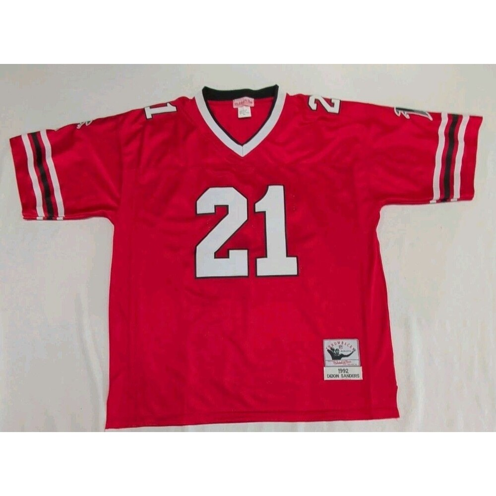 Mitchell & Ness Deion Sanders #21 Atlanta Falcons 1992 Jersey Adult Size 54 2XL